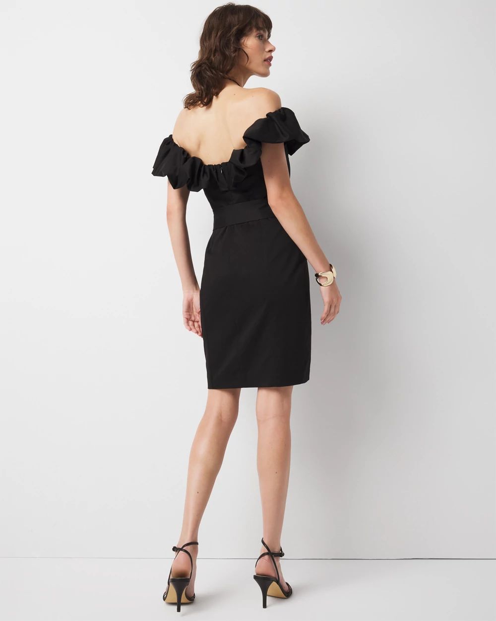 Off-the-Shoulder Poplin Mini Dress | White House Black Market